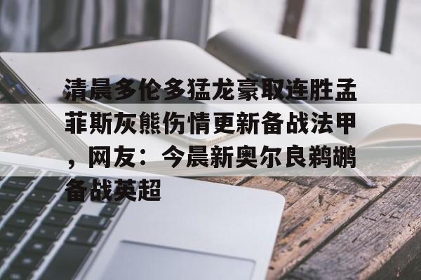 清晨多伦多猛龙豪取连胜孟菲斯灰熊伤情更新备战法甲，网友：今晨新奥尔良鹈鹕备战英超的简单介绍